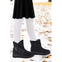 Kiko Kids Hezan Fermuarlı Kız Çocuk Bot Ayakkabı Siyah - Siyah Siyah - Siyah