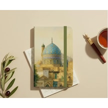 Bağdat Tasvirli Ciltli Defter 13x20 Cm, 192 Sayfa, Sert Kapak Açık Sarı