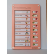 Eğitici Günlük Rutin Checklist Görev Ve Sorumluluk Tablosu Pembe Genel