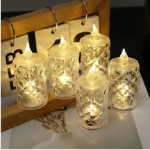 Led Mum Şeffaf Kristal Led Mum Pilli Alevsiz Çay Mumu Düğün Doğum Günü Ortam Işığı Mini 11 56817789
