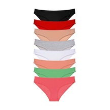 Hubrendy Tedarik 8 Adet Süper Eko Set Likralı Kadın Slip Külot Set 1 Çok Renkli