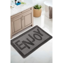 Doğal Kaymaz Taban Banyo Paspas Uzun Ömürlü Yumuşak Dokulu Su Emici Yıkanabilir Enjoy 60x100 Antrasit