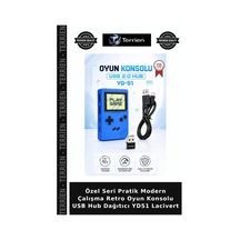 Özel Seri Pratik Modern Çalışma Retro Oyun Konsolu Usb Hub Dağıtıcı Yd51 Lacivert