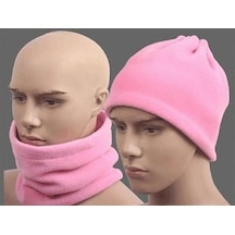 Woody Sofia Pembe Renk Çok Fonksiyonlu Unisex Polar Bere Boyunluk Saç Bandı