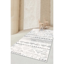 West Home Makinede Yıkanabilir Kaymaz Taban Leke Tutmaz Gri İskandinav Salon Halısı Mutfak Halısı Ve Yolluk 604 Grey
