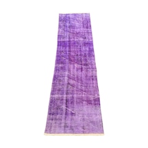El Dokuma Mor Yolluk 62x244 Dekoratif Yün Halı Mor