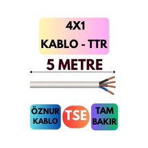 Öznur 4x1 Ttr Kablo Metre Seçenekli Beyaz - 5 Metre