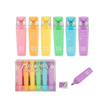 Macaron Cs-h826 Pastel Renkli 6 Çeşitli Fosforlu Kalem Seti - İşaretleyici Kalem Seti Çok Renkli