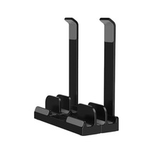 Laptop Stand Dikey Ve Eğimli 3 Slotlu Ayarlanabilir Masaüstü Organizer Telefon Tablet Uyumlu Kaymaz Silikon Pedli Ergonomik Masa Düzenleyici Pvc Tpu Alaşım Siyah