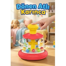 Bas-çevir Atlı Karınca Oyuncağı Renkli Toplu Eğitici Bebek Oyuncağı - Kırmızı