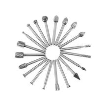 Pazly 20 Parça Karbür Döner Alet Seti - 3mm Saplı Dıy Ahşap Oyma Taşlama Aleti