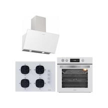 Silverline Fryart & Steamart Buharlı Pişirme BO65P4W01 - CS5665W01 - 3457 SOHO Beyaz Cam Ankastre Set