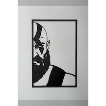 Zeroxo Kratos Silüeti Duvar Panosu Çerçeveli Dekoratif Obje 18x12 Cm