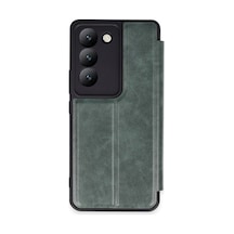 Newface Vivo V30 Lite 4g Kılıf Flip Cover - Semeglbl - 41 Koyu Yeşil