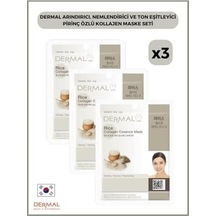 Dermal Arındırıcı, Nemlendirici Ve Ton Eşitleyici Pirinç Özlü Kollajen Maske 23 Gr 3 Adet