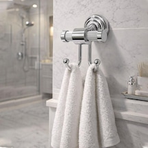 Tr Gümüş İkili Askılık Vidalı Duvar Tipi Banyo Duvar Havlu Askısı Dayanıklı Paslanmaz Modern Tasarım Genel