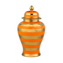 Vitale Dory Çizgili Vazo Turuncu Gold 14x22x38 Cm Ak.wlt0615