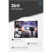 Mini Usb Oto Süpürgesi Araç İçi Taşınabilir 2in1 Çift Fonksiyonlu