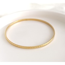 6,5 Cm Çelik 3 Mm Desenli Ajda Bilezik 1 Adet Beyaz