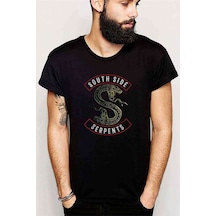 Riverdale South Side Serpents Baskılı Siyah Erkek Tshirt (528849668)