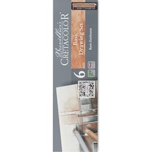 Cretacolor Basic Drawing Set Temel Çizim Kalemleri 6lı Metal Kutu 40006