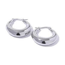 Novahub 18k Altın Geometrik Halka Küpe, Kadınlar İçin Gümüş Ve Altın Renk Paslanmaz Çelik Küpe Takı Gümüş