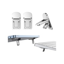Store 2 Adet Mini Katlanabilir Dizüstü Bilgisayar Laptop Standı, Taşınabilir Klavye Yükseltici 2 Ayarlanabilir Açılar, Kendinden Yapışkanlı Görünmez Dizüstü Bilgisayar Standı Masa İçin Gri