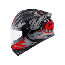 Gıvı 50.x Sharkbıte Mat Siyah-gri-kırmızı Kask - F93311-mat Siyah-gri-kırmız-xl
