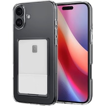 Newface Apple Uyumlu iPhone 16 Plus Kılıf Kart Şeffaf Silikon - Şeffaf Şeffaf