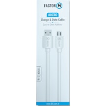 Factor-M Mıcro Data Kablo 2.4A Beyaz FM-MDKBYZ