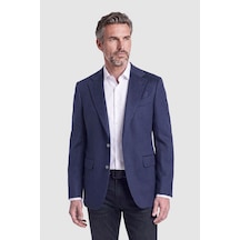 Bisse Lacivert Süet Dokulu Düğmeli Blazer Ceket Pck26k26203 K39