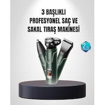 3d Akıllı Kesim Teknolojili Şarjlı Tıraş Seti - 3 Başlıklı Paslanmaz Çelik Bıçaklı