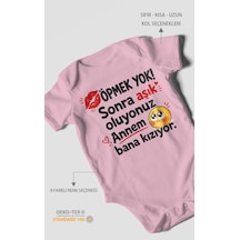 Morivokids Anneye Özel Kısa Kollu Bebek Body %100 Pamuk Zbn172-kk Koyu Pembe