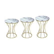 Brc Kum Saat Zigon Model Beyaz Mermer Temper Cam Metal Çelik Gold