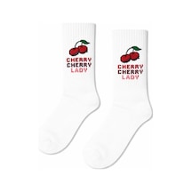 Carnaval Socks Cherry Cherry Lady Yazılı Tenis Çorap Çok Renkli