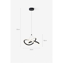 Witchers Tekli Krom Sarkıt Led Avize Power Led Teknolojili, Ayarlanabilir Kablo, 6500k Beyaz Işık, 24w, 40 M² Aydınlatma, Salon, Mutfak Ve Oda İçin Şık Aydınlatma Açık Lacivert