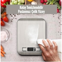 Techfit Tf-1002 Dijital Mutfak Terazisi, 5 Kg Kapasiteli, Paslanmaz Çelik, Lcd Ekran, Dara Fonksiyonlu, G/ml/oz/lb Ölçüm Birimleri Açık Bej