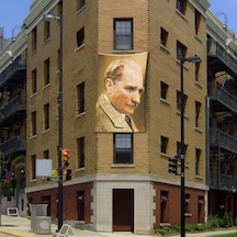 Mustafa Kemal Atatürk Yan Portre Cephe Poster Bayrak - 200x300cm 2 X 3 Metre 1