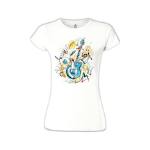 Gitar - Kandinsky Beyaz Kadın Tshirt 001