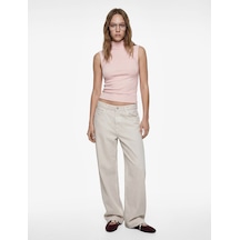 Koton Modal Karışımlı Slim Fit Kolsuz Dik Yaka Bluz Pembe 6sal30116ık Gül