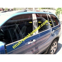 Bmw X5 1999-2006 Krom Kapı Direği Aksesuarı 8 Parça P. Çelik
