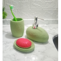 YEŞİL PETEK 3 LÜ BANYO SETİ 20x20x13cm Yeşil