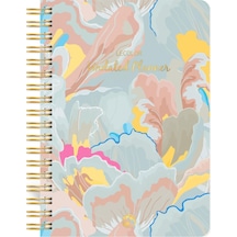 Süresiz Planlayıcı Spiralli Ajanda Defter Lotus 17x24 Cm Çok Renkli