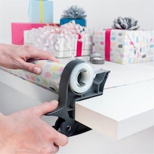 Yuntech01 Sarıcı Kağıdı Tutucu Ve Bant Dağıtıcı - Kesici Fonksiyonlu Abs Malzeme - Ev Ve Ofis İçin Dayanıklı Paketleme Aracı Gri 1 Adet