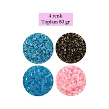 Kesme Cam Boncuk 2mm - 4 Renk - Toplam 80 Gram - Bnc446 Diğer