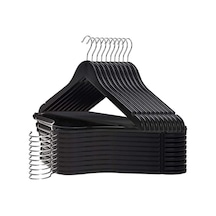 Orret Home 6 Adet Ahşap Görünümlü 360 Döner Plastik Elbise Askısı Esnek Ve Dayanıklı Mont Kaban Askısı Ağır Hizmet Tipi Gardrop İçi Kıyafet Askısı 6, Siyah 50cm