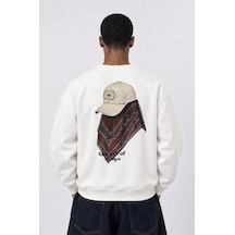 Respire Erkek The Art Of Patch Detaylı Oversize Sweatshirt Ekru