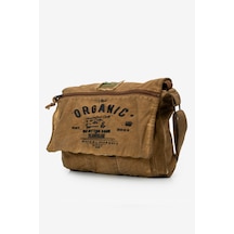 Old Cotton Cargo Salaş Omuz Çantası Pamuk Postacı Laptop Okul Seyahat Günlük Vintage Retro - Mulater Bag 8128 Camel 2