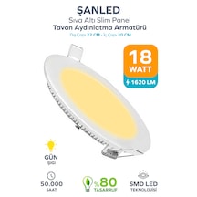 18w Tasarruflu Led Yuvarlak Gün Işığı Sıva Altı Slim Panel Tavan Aydınlatma Armatürü-1 Adet