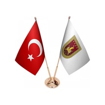 Masa Üstü Kara Kuvvetleri Bayrağı Türk Bayrağı İkili Pirinç Direk